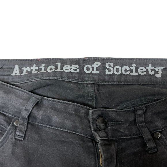 ARTICLES OF SOCIETY Woman's Black Denim Jeans Size 28 Mid Rise - Picture 15 of 15